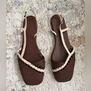 Hereu Brown and Cream Woven Shoes Size 38